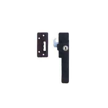 Veiligheids raamboom Axa 3329, zwart rechtswijzend met cilinderslot SKG*®, kierstand en opbouwsluitkom