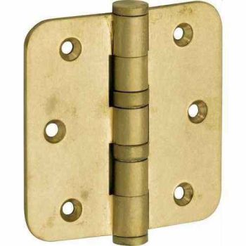 Kogellager scharnier Ronde hoek 89x89mm messing antiek vlak