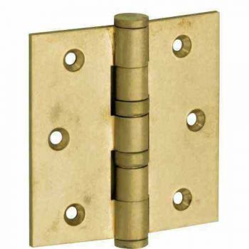 Kogellager scharnier Rechte hoek 76x76mm messing antiek vlak