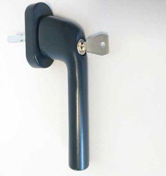 Veiligheids raamkruk Grey-Line, antraciet met cilinderslot SKG**® 