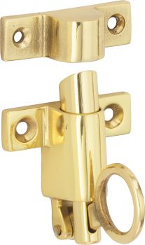 Raamknip Elegant met sluitkom messing gelakt