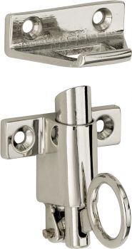 Raamknip Elegant met sluitplaat glans nikkel