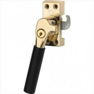 SKG Raamsluiting Bauhaus ebben Links messing ongelakt