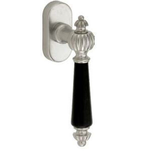Draaikiepgarnituur Nouveau ebben/Elegant antiek nikkel/zwart