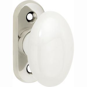 Draaikiep raamkruk Evelyne modern porselein glans nikkel